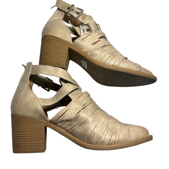 Qupid Womens Heel Bootie Tiber-08 Tan Size 8 Medium - Picture 6 of 11